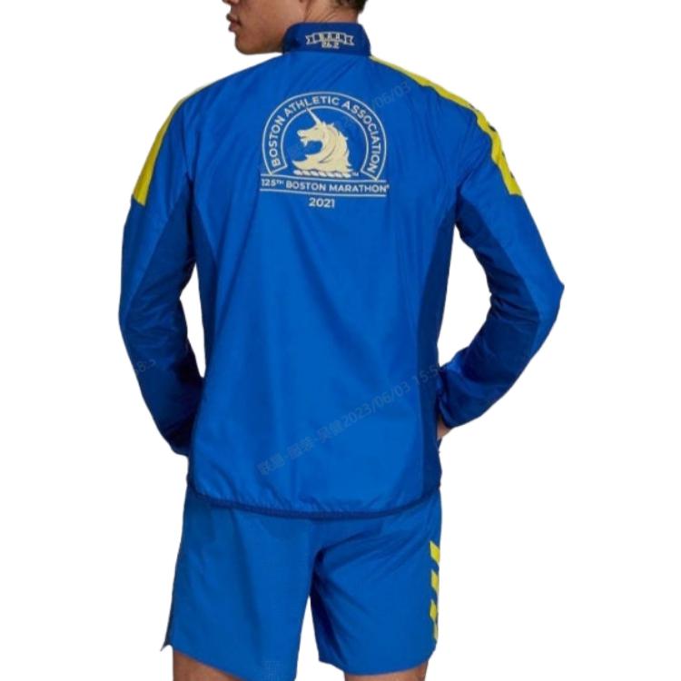 adidas 2021 Boston Marathon Windbreaker Jacket 'Blue' GQ8331