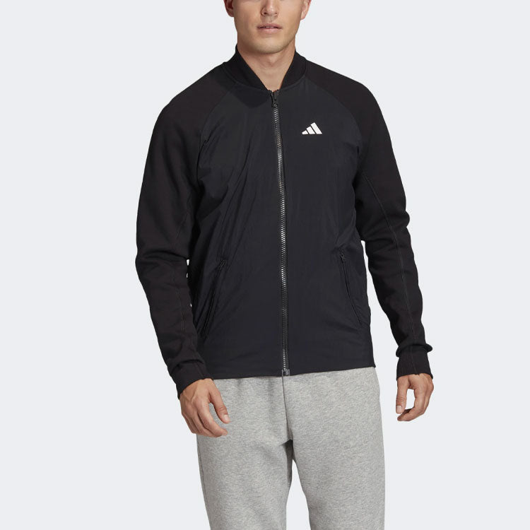 adidas M Vrct Tiger Embroidered Pattern Athleisure Casual Sports Jacket Black FM9970