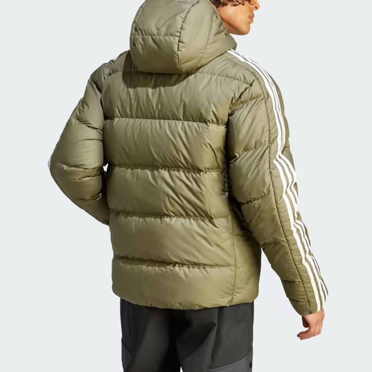 adidas Midweight Down Hooded Jacket 'Olive Green' IK3214