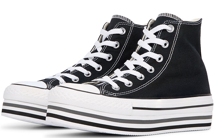 (WMNS) Converse Chuck Taylor All Star Lift High Top Sponge Cake Sole Black White 564486C