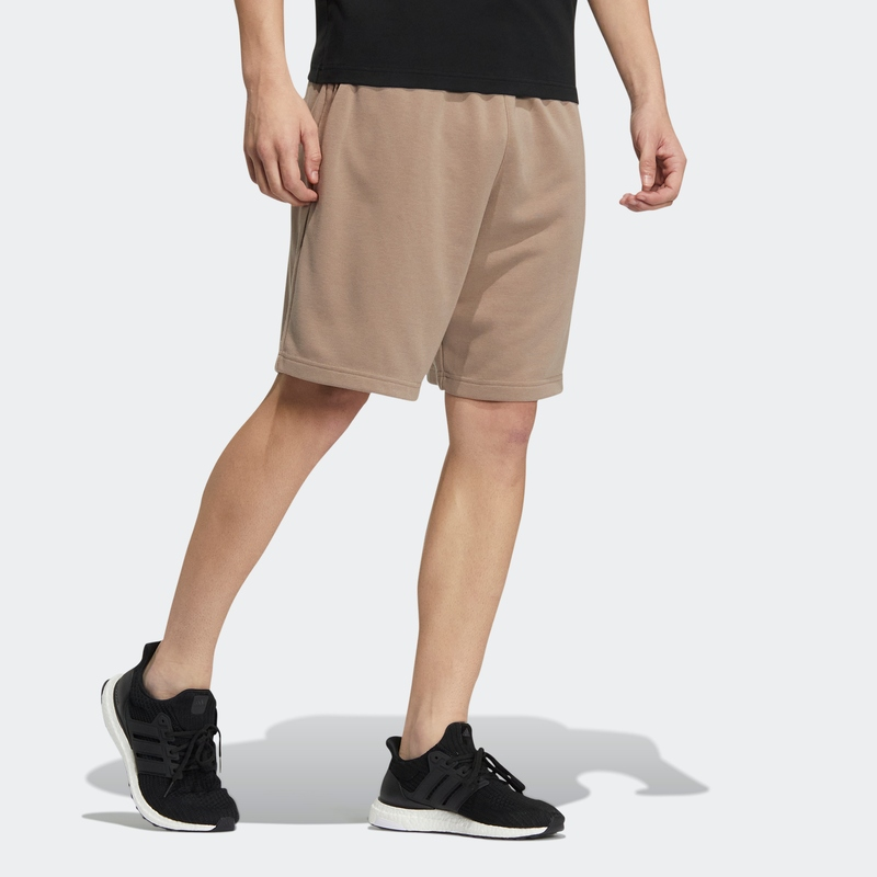 adidas Solid Color Logo Printing Lacing Straight Shorts 'Brown' HS4389