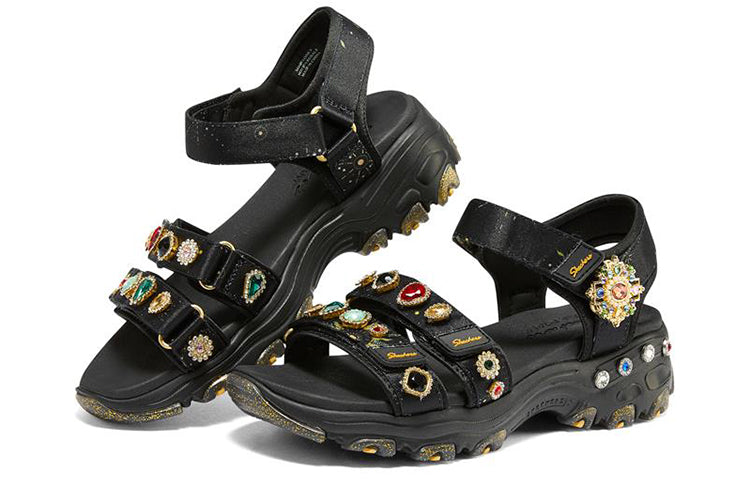 (WMNS) Skechers Premium Heritage D'Lites - Gemtastic 'Black Gold' 149743-BKGD