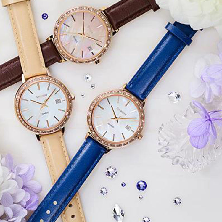 CASIO Female SHEEN Japan / South Korea Fashion Blue Analog SHE-4052PGL-7A
