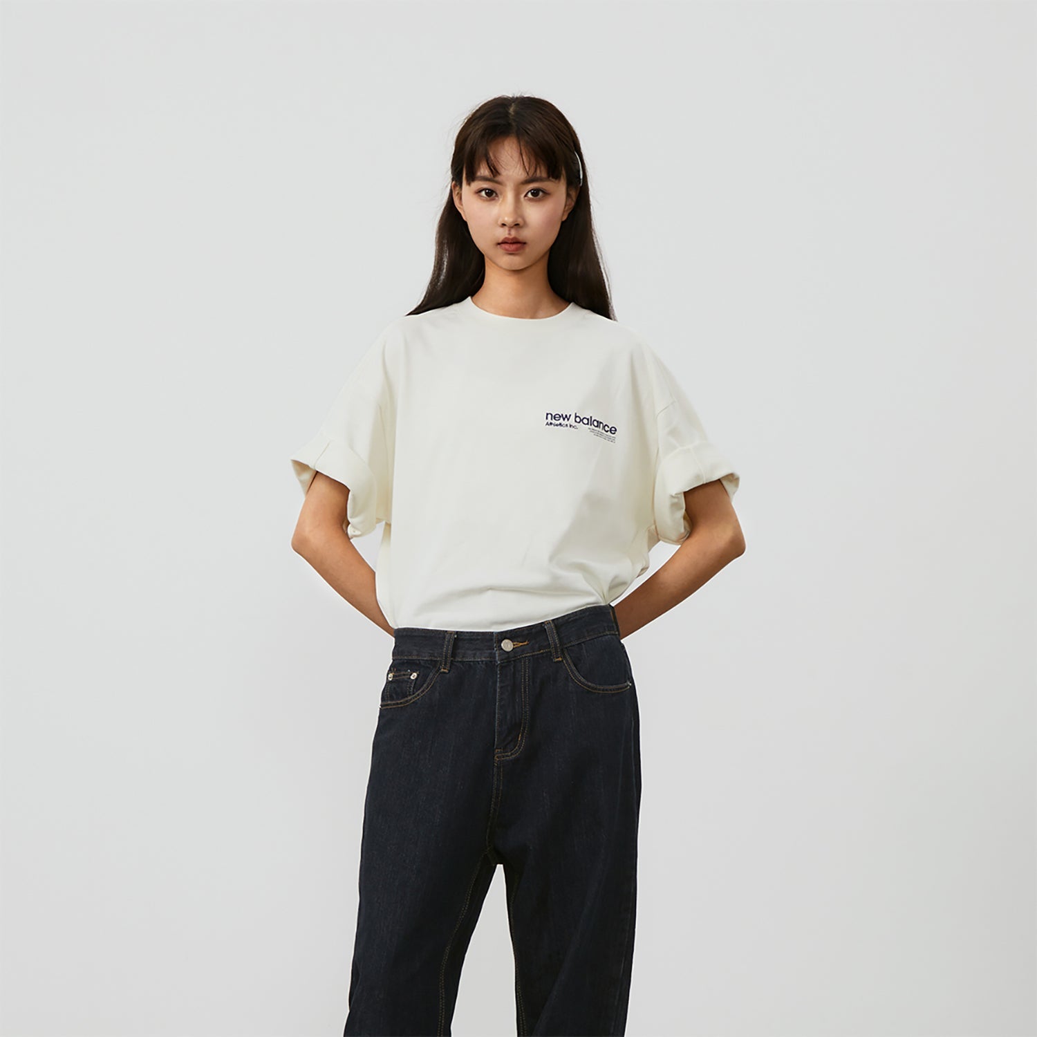 New Balance Wordmark Logo T-Shirt Asia Sizing 'White' AMT42301-CIC