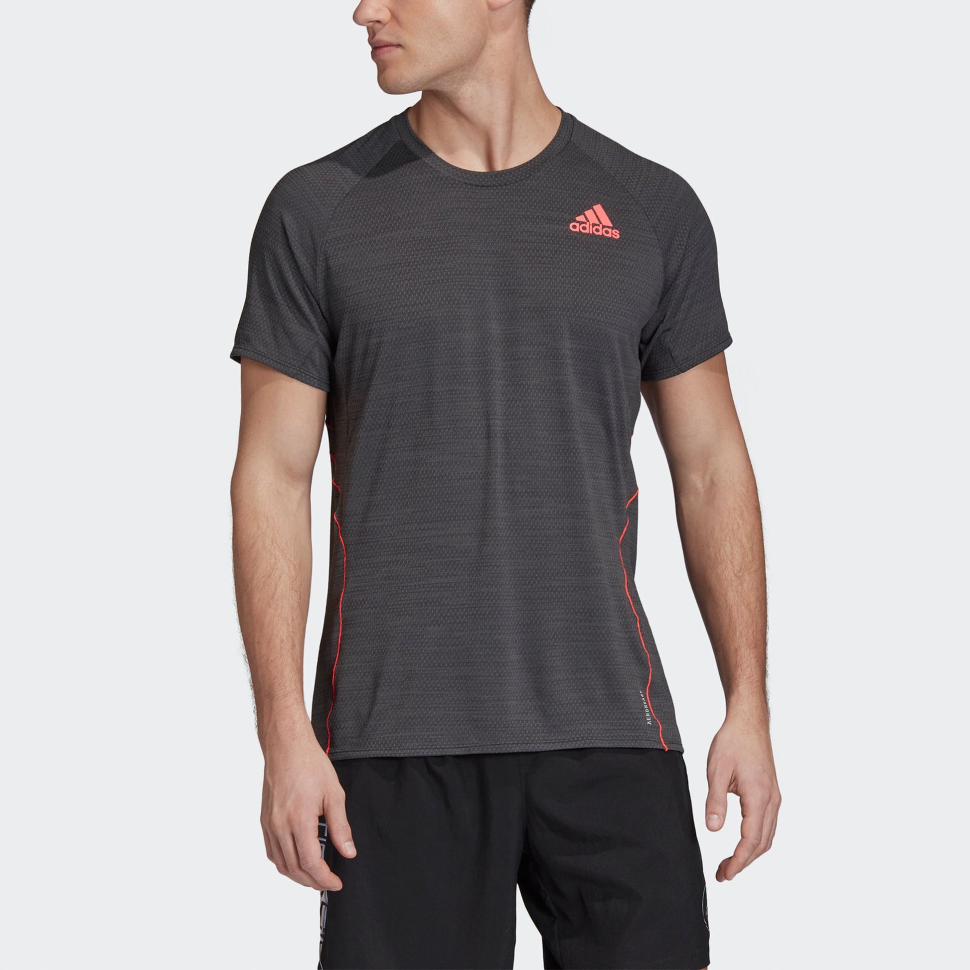 adidas Runner Tee Running Sports Training Quick Dry Short Sleeve Gray GH7895