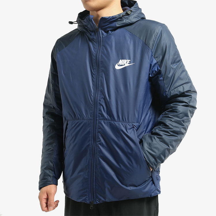 Nike Sportswear logo Casual Sports Windproof hooded Jacket Navy Blue Dark blue 861789-429