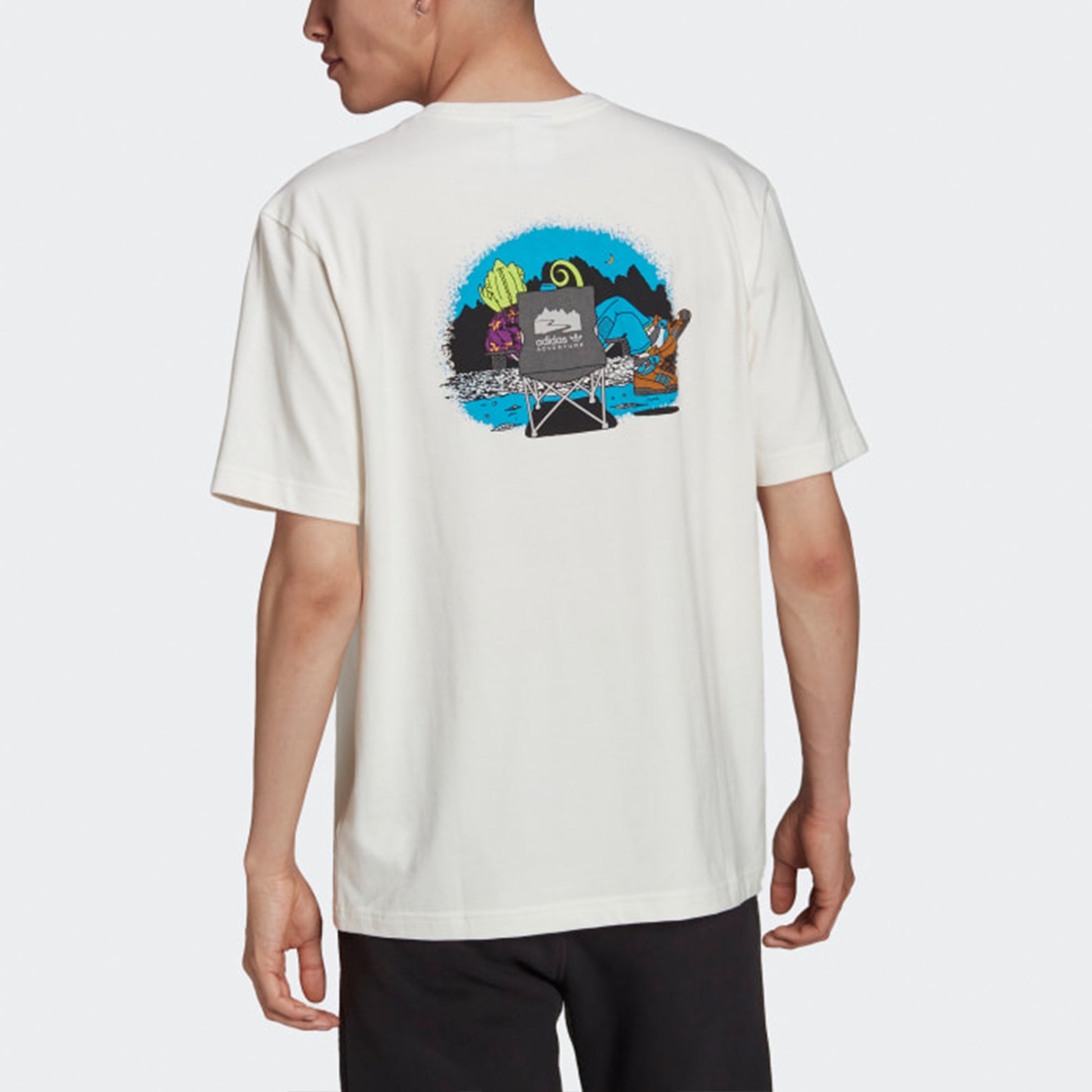 Men's adidas originals Chameleon Printing Sports Short Sleeve White T-Shirt H09083