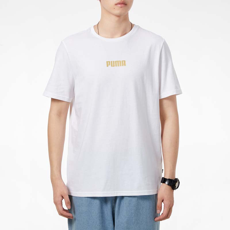 PUMA Alphabet Printing Casual Sports Short Sleeve White 847651-02
