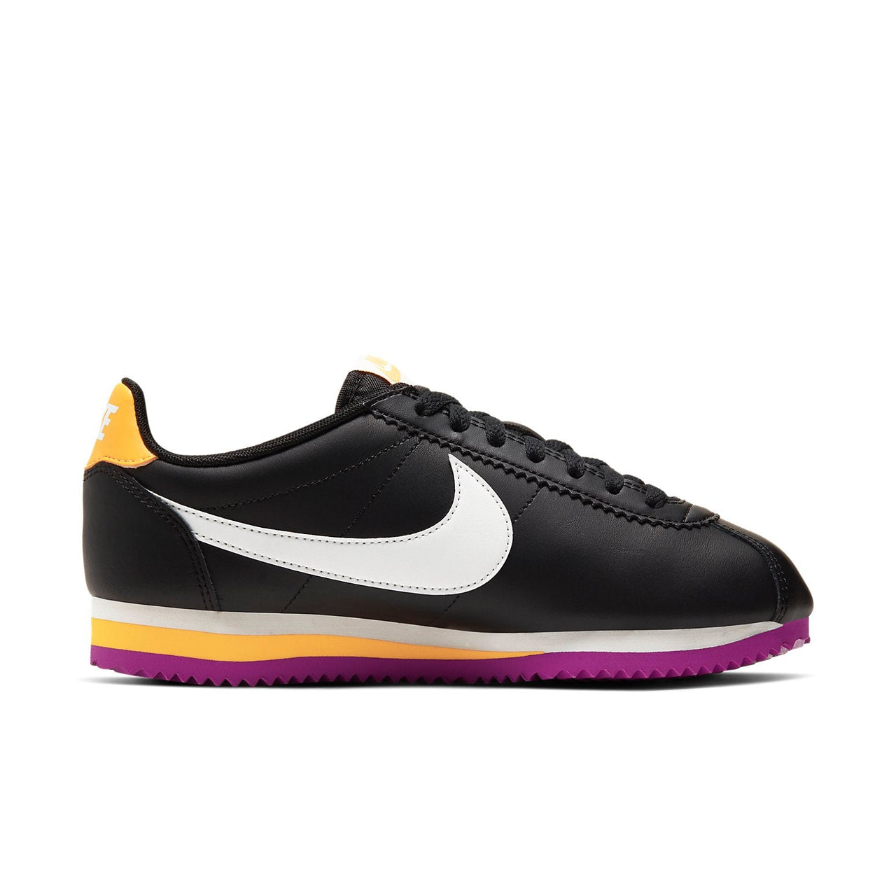 (WMNS) Nike Classic Cortez Leather 'Black Laser Orange Purple' 807471-022