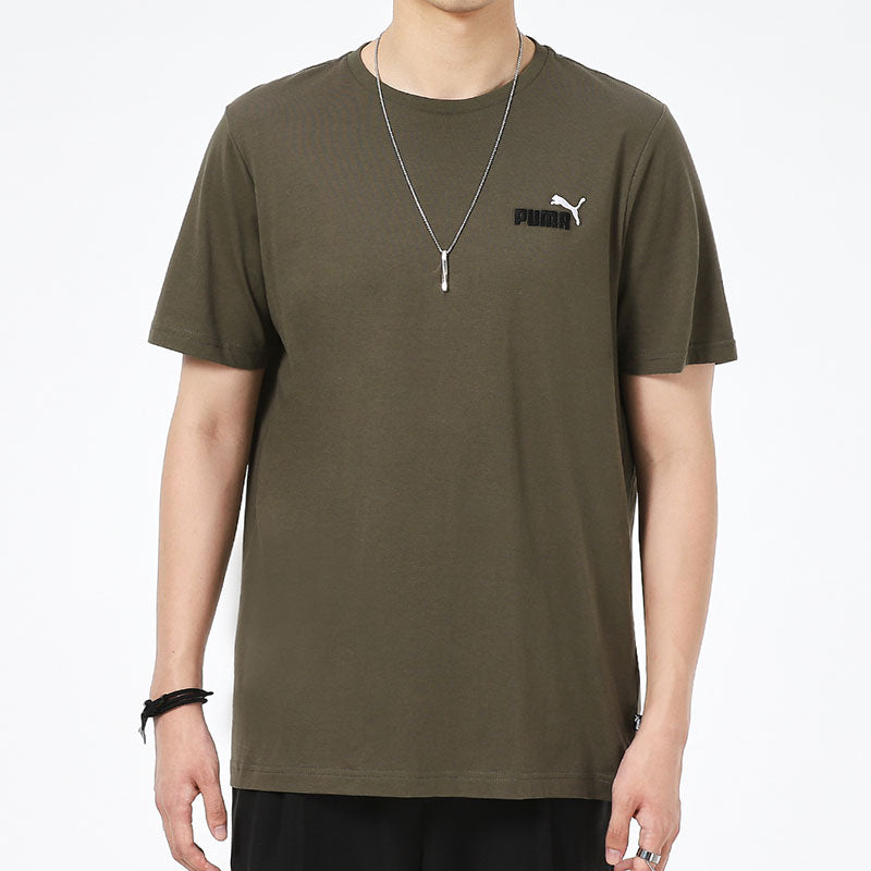 PUMA Sports Training Breathable Round Neck Short Sleeve Green 589015-44