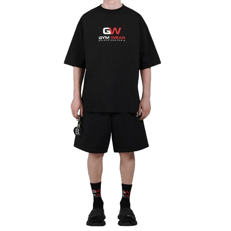 Balenciaga Gym Wear Logo Tee 'Black' 620969TIVD51000