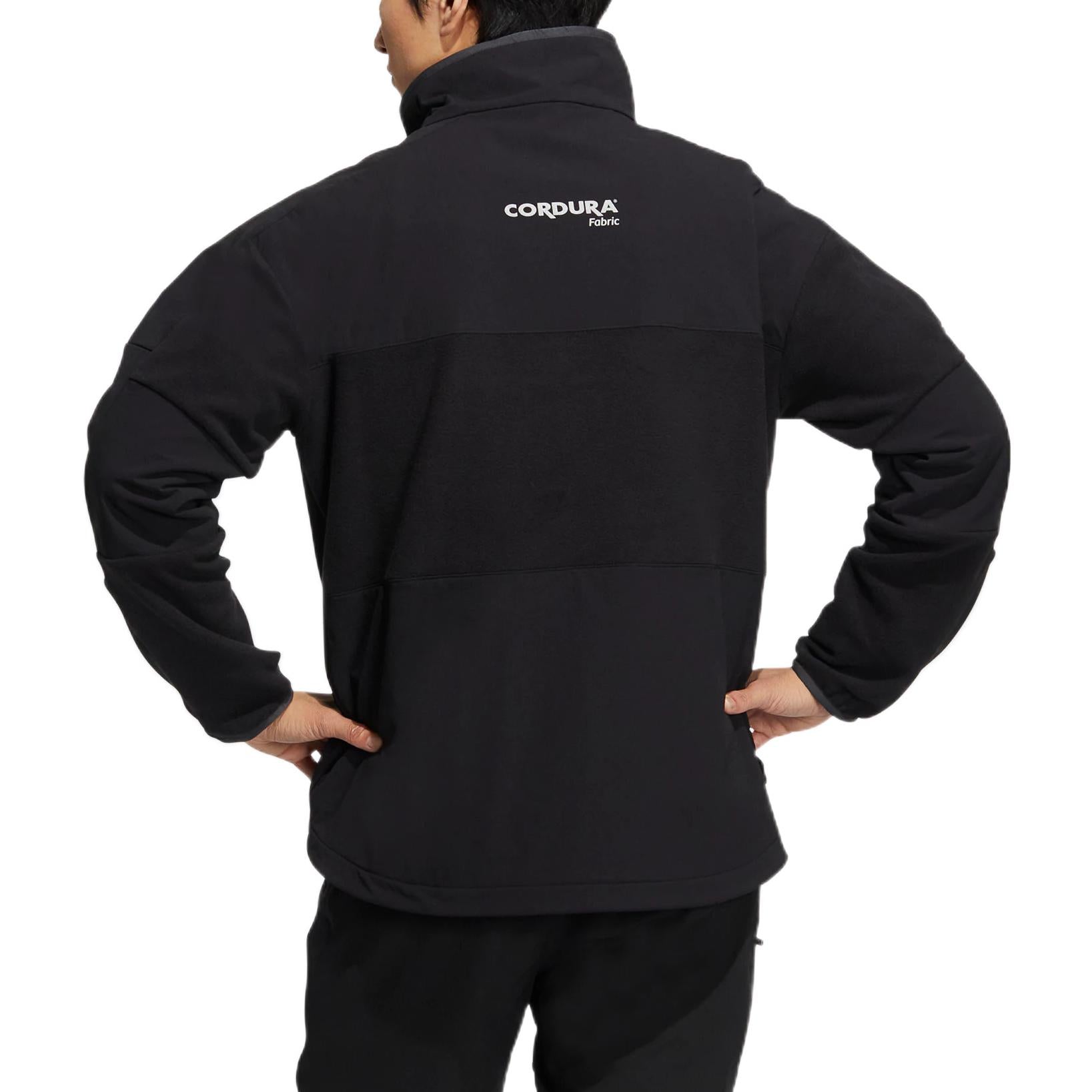 adidas neo Utl Hz Top Solid Color Printing Zipper Stand Collar Pullover Black Windbreaker HN2035