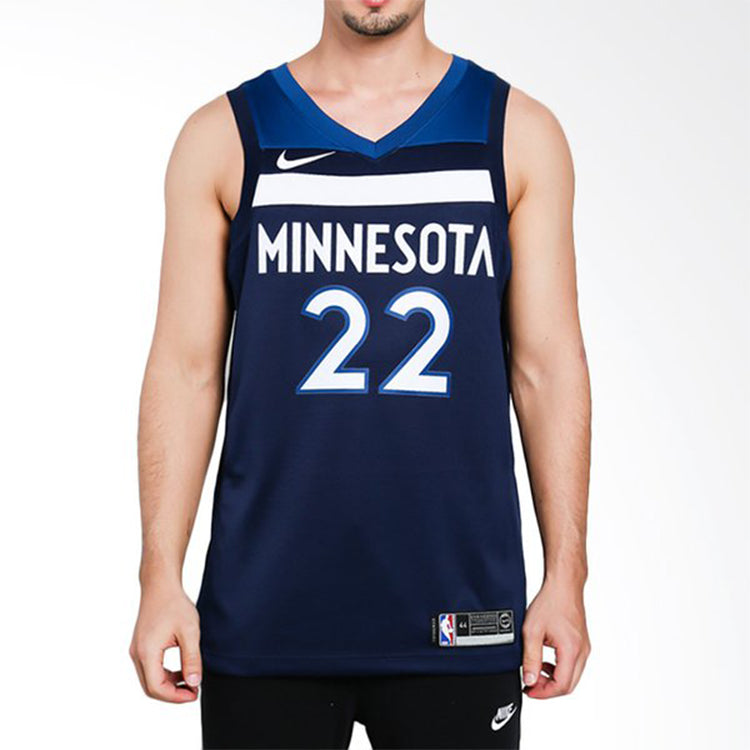 Nike NBA Andrew Wiggins Icon Edition Swingman Jersey SW Fan Edition Minnesota Timberwolves Gold Navy Blue Dark blue 864491-419