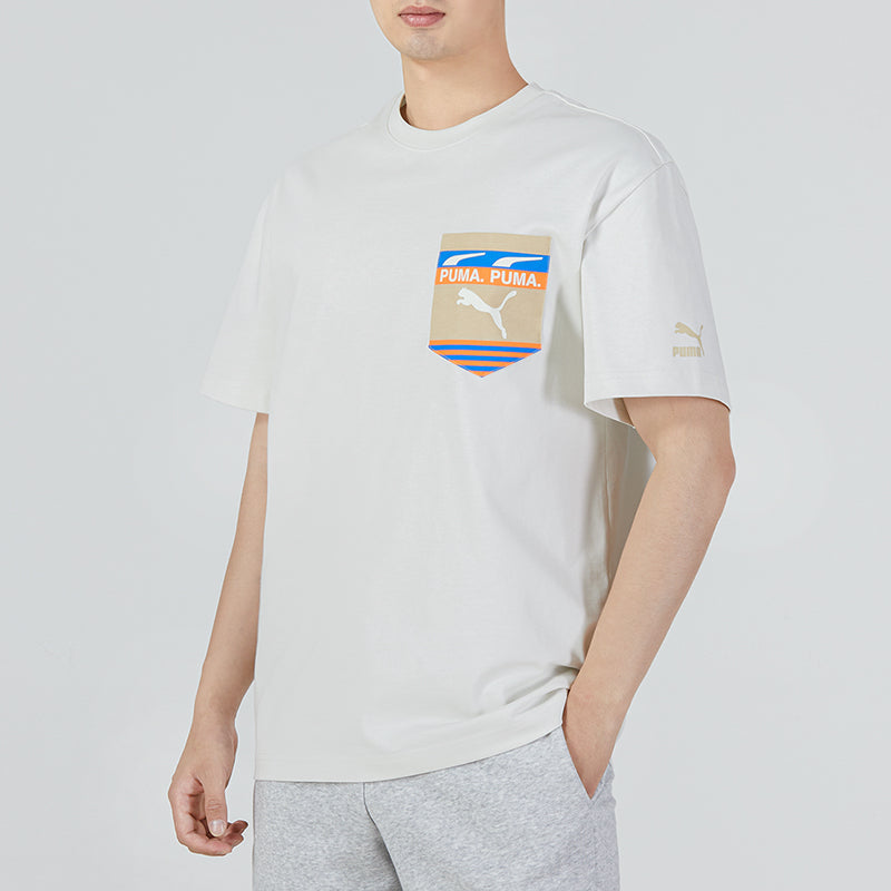 PUMA Boxy Pocket Logo Tee 'White' 534991-05