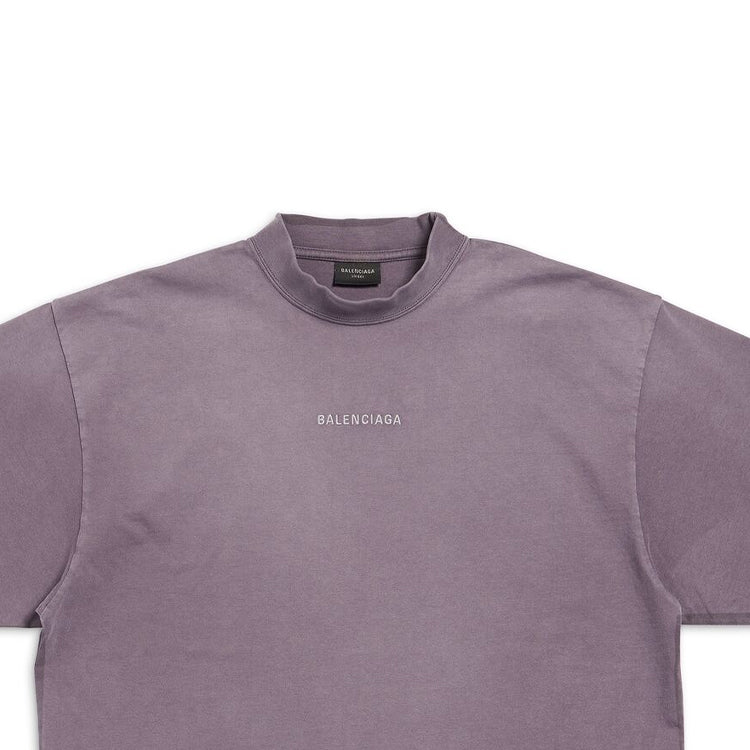 Balenciaga Back T-shirt Medium Fit 'Purple Grey' 764235TPVK15500