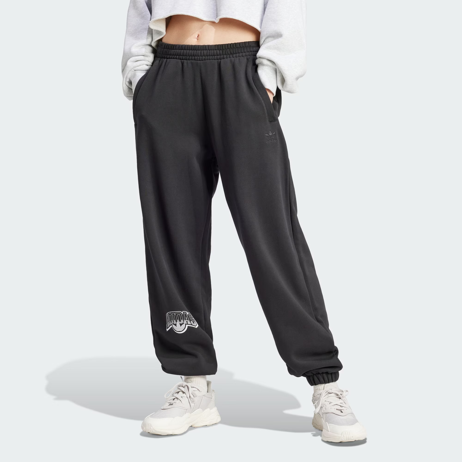 (WMNS) adidas Originals Loose Fit Sweat Pants Asia Sizing 'Black' IS2350