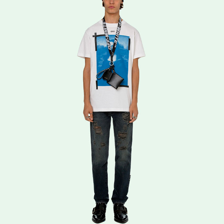 Off-White SS21 Pattern Printing Short Sleeve White OMAA027R21JER0020110