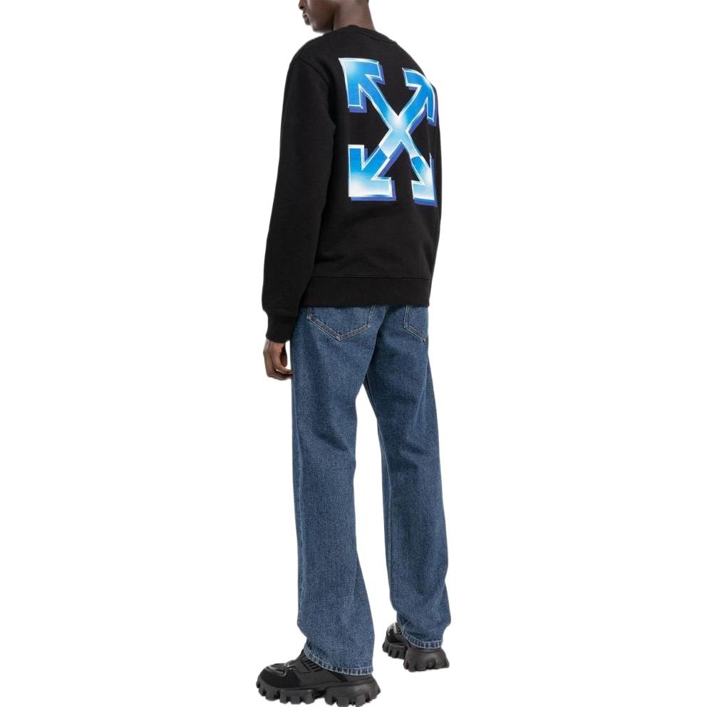 Men's Off-White SS22 Arrow Pattern Logo Round Neck Black OMBA057S22FLE00410391039