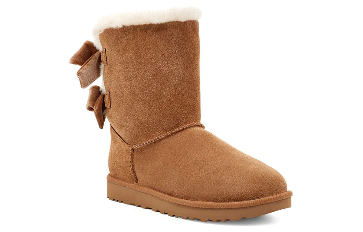 (WMNS) UGG Bailey Bow Velvet Brown 1118854-CHE