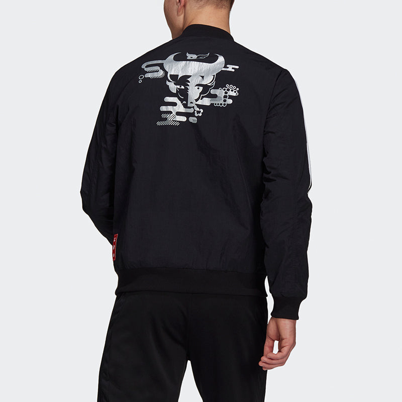 adidas Real Cny Bomber Series Real Madrid Soccer/Football Sports Jacket Black GU6958