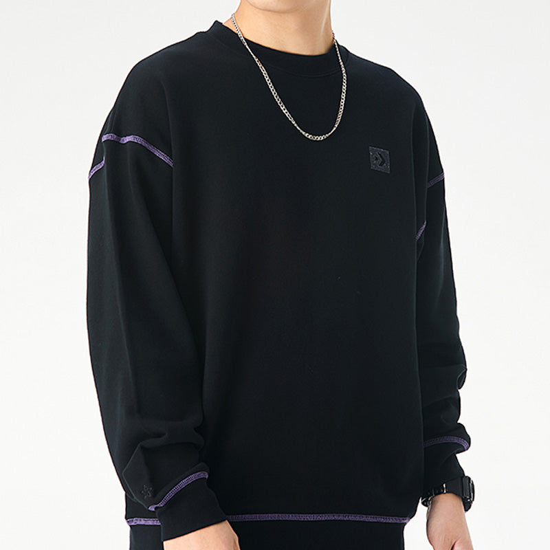 Converse Renew Graphic Crewneck Sweatshirt Asia Sizing 'Black' 10021574-A01