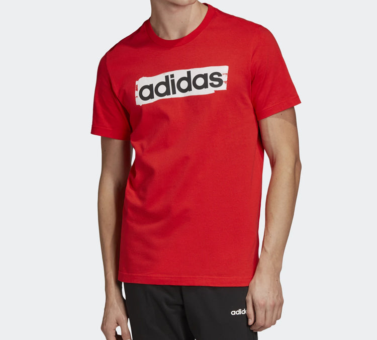 adidas Alphabet Logo Sports Short Sleeve Red DV3053