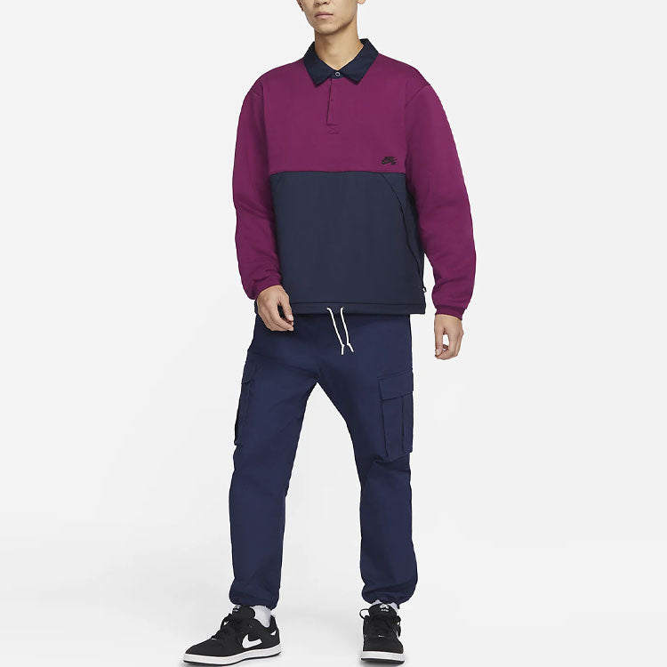 Nike Colorblock Fleece polo Couple Style Purple DJ6082-610