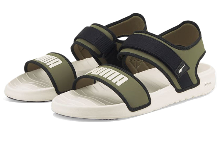PUMA Softride Slide 'White Dark Green Moss' 375104-09
