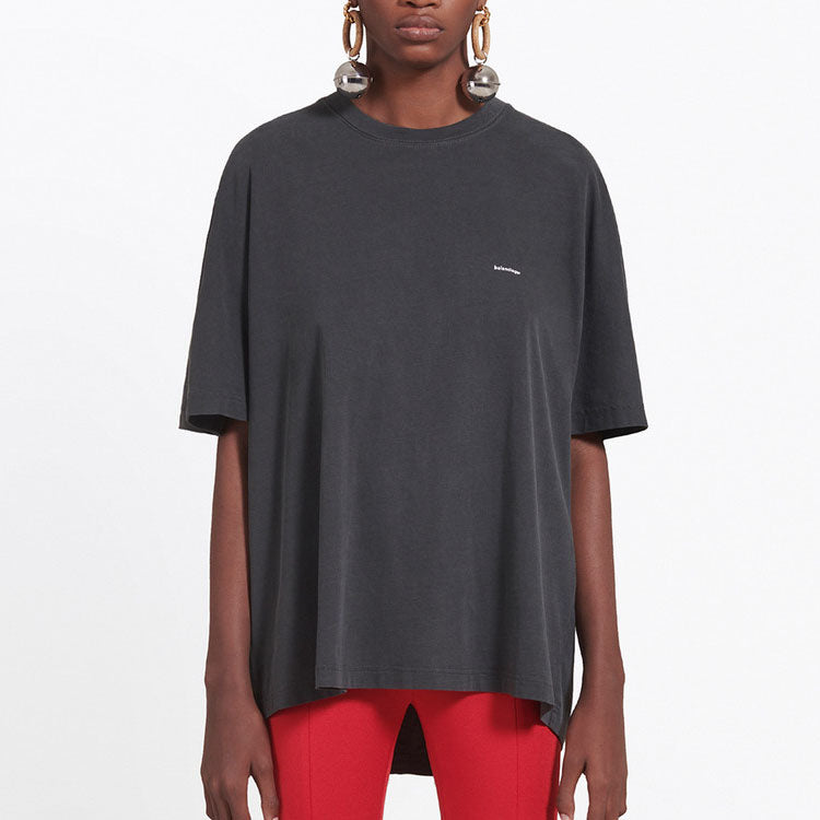 Balenciaga Small Alphabet logo Loose Short Sleeve Black 482204TYK281055