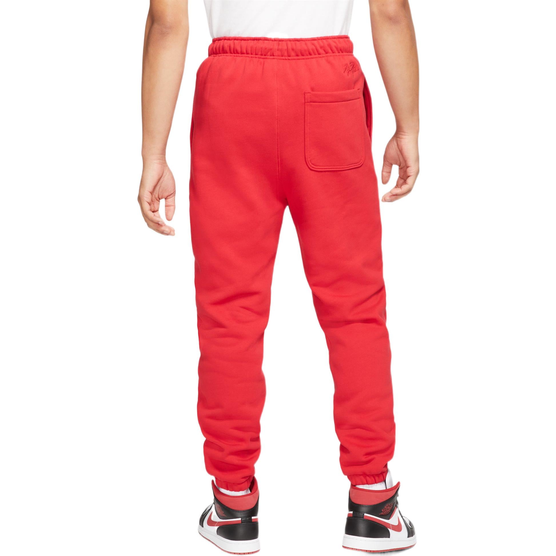 Men's Air Jordan Essentials Solid Color Logo Printing Drawstring Lacing Bundle Feet Sports Pants/Trousers/Joggers Red DA9820-687
