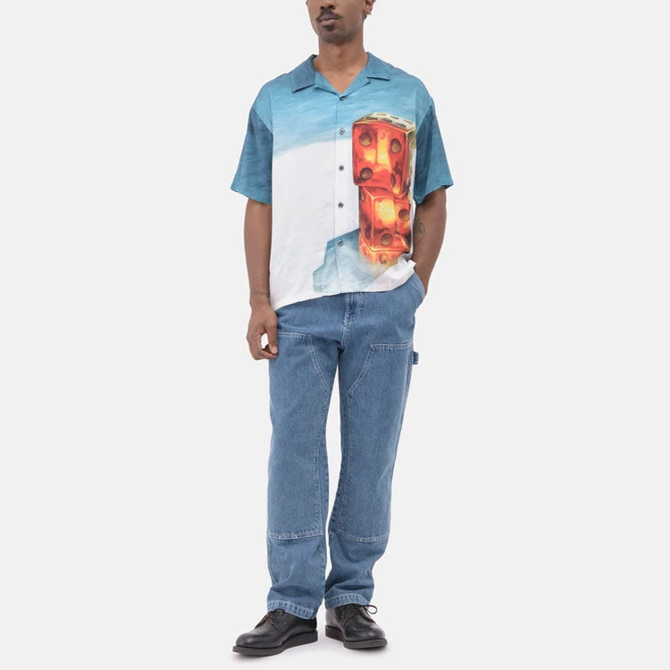 Stussy Dice Painting Shirt 'Blue' 1110170
