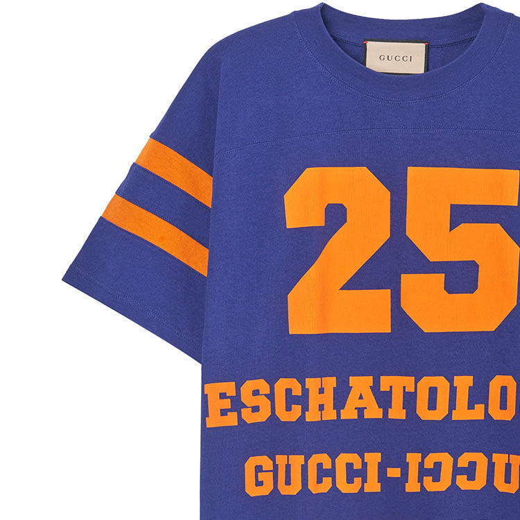 GUCCI Gucci Logo Football Tee 'Blue' 655459-XJDHG-4323