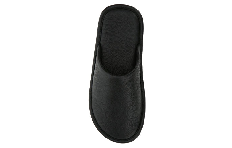 Balenciaga Leather Flat Black Slippers 644784WB9901000