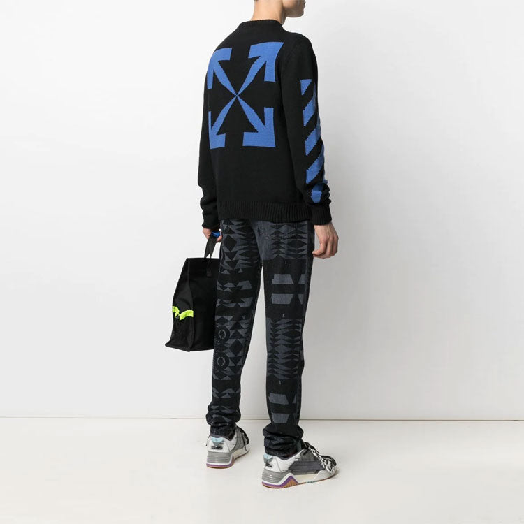 Off-White SS21 Arrows Stripe Knit Version Black OMHE023S21KNI0011045