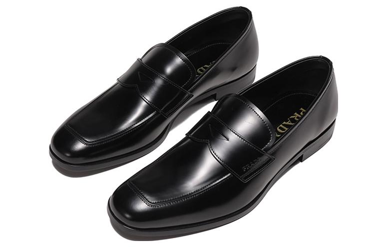 PRADA Brushed Leather Loafers 'Black' 2DB161_P39_F0002_F_X001