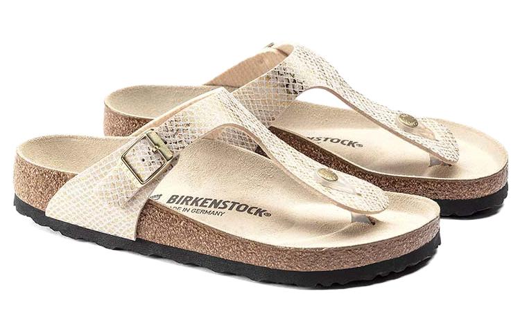 Birkenstock Gizeh Narrow Fit Sandals'Gold Python' 1018665