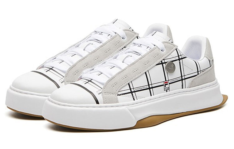 (WMNS) Fila Fusion Canvas Shoes 'White CheckeRed' T12W115112FWT