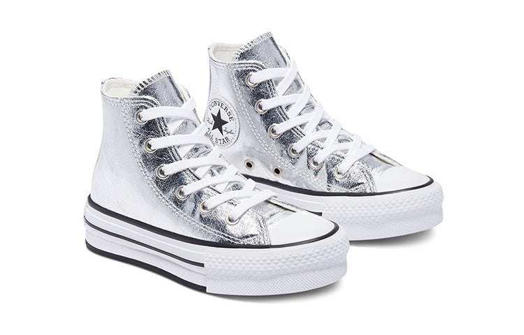 (GS) Converse Chuck Taylor All Star Platform High 'Digital Powder - Silver' 670547C