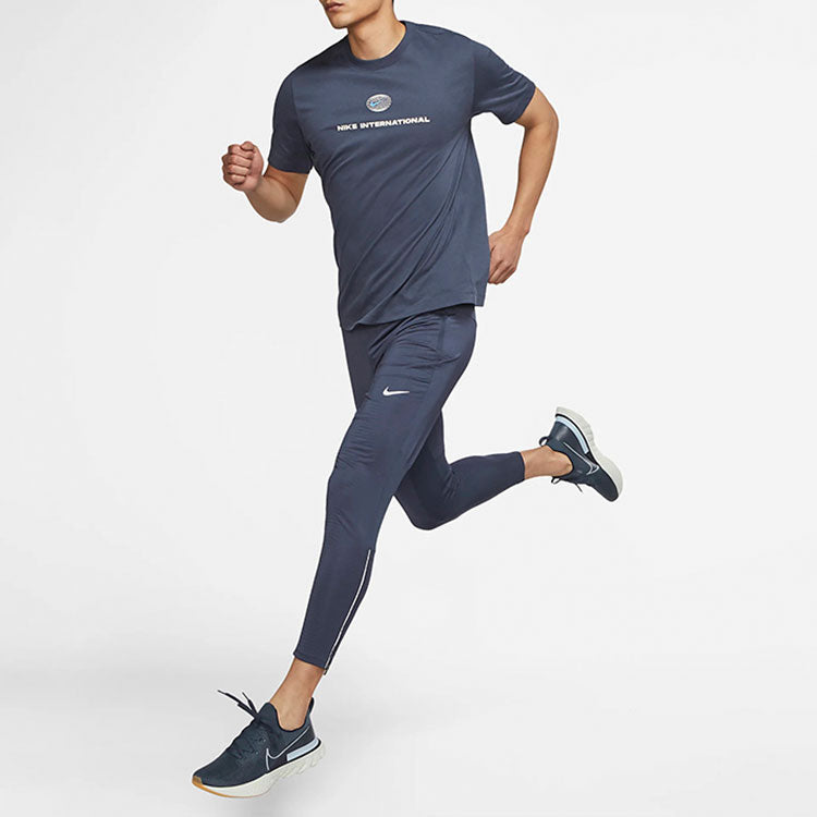 Nike Heritage Solid Color Alphabet Round Neck Casual Sports Short Sleeve Blue DM5440-437