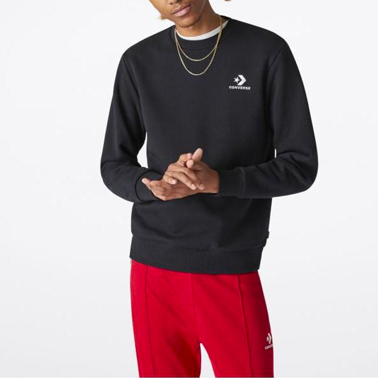 Converse Star Chevron EMB Crew Sweatshirt Asia Sizing 'Black' 10008816-A01