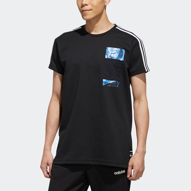 adidas neo x Crossover White Casual Sports Short Sleeve Black FR7982