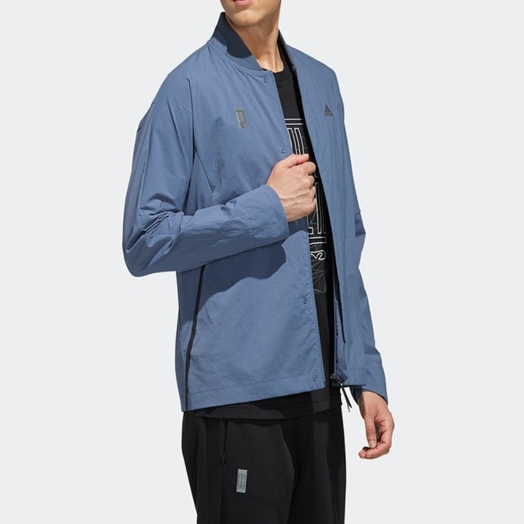 adidas Wj Jkt Wv Sports Stylish aviator Jacket Blue Gray FK4477