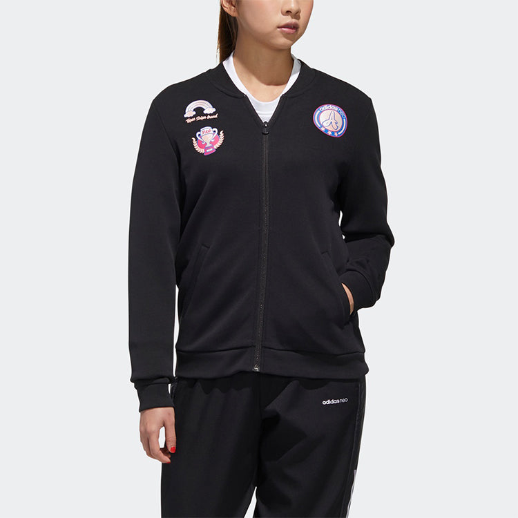 (WMNS) adidas neo Slim Fit Training Sports Jacket Black GP5869