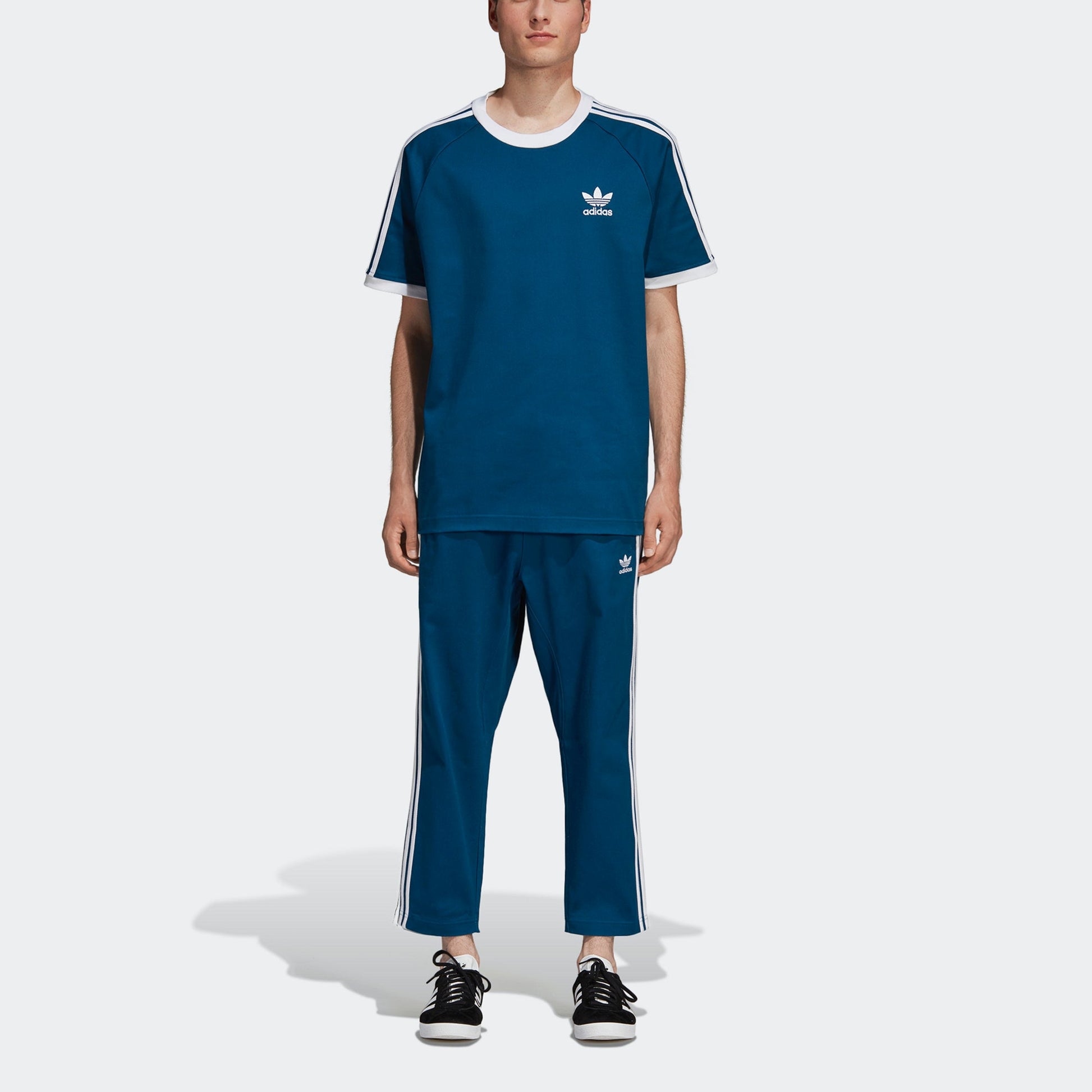 adidas originals Cw Tee Logo Embroidered Stripe Sports Round Neck Short Sleeve DV1631