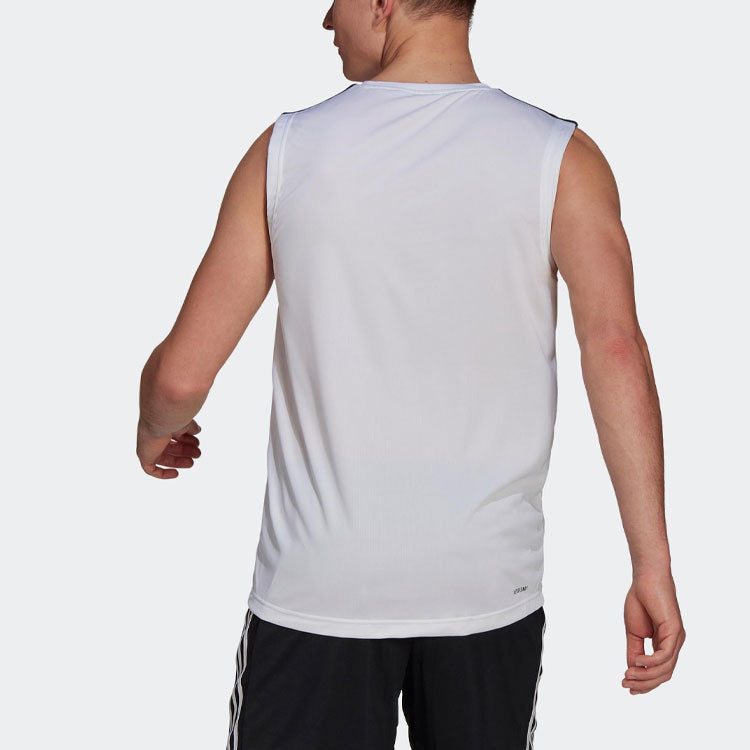adidas M 3s Tk Logo Sports Training Breathable Vest White GM2158