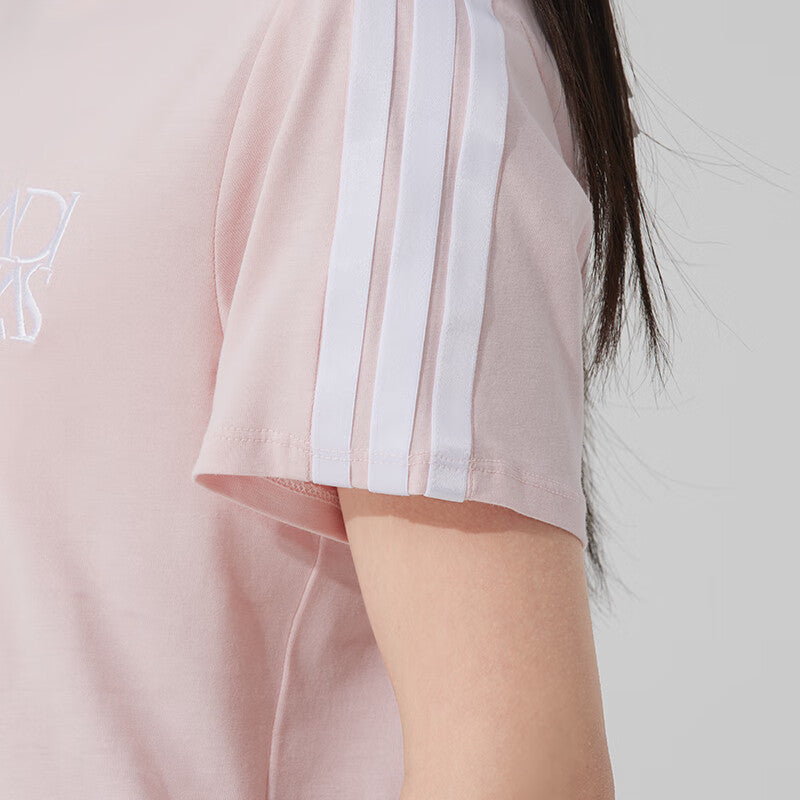 (WMNS) adidas Dance Sport T-Shirt Asia Sizing 'Pink White' JY7628