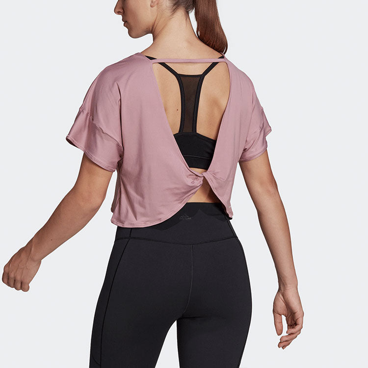 (WMNS) adidas Solid Color Sports Gym Short Sleeve Purple Pink HD9559