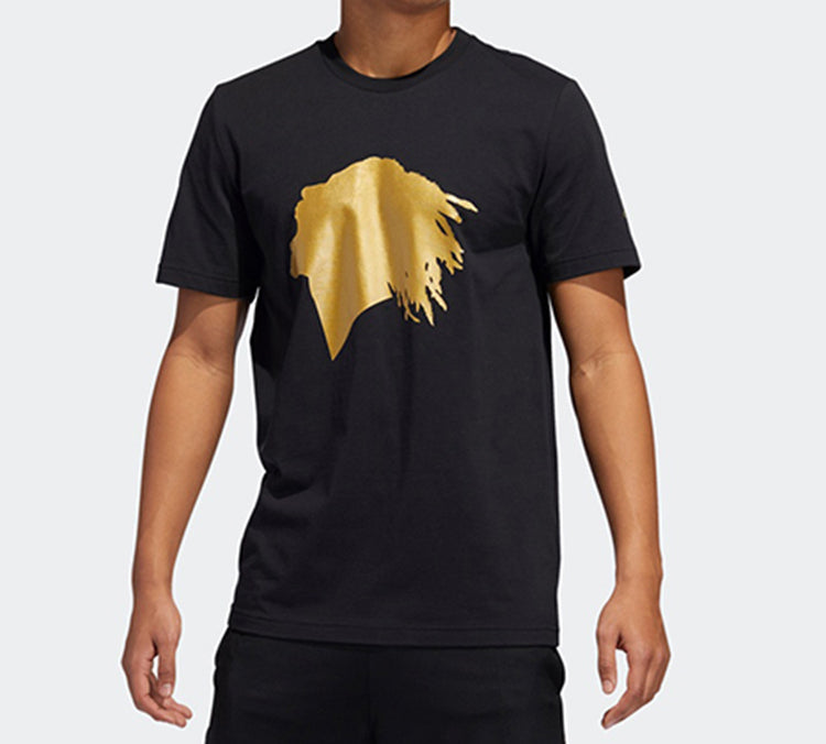 adidas Metallic Rose Printing Basketball Sports Short Sleeve Black GK6583