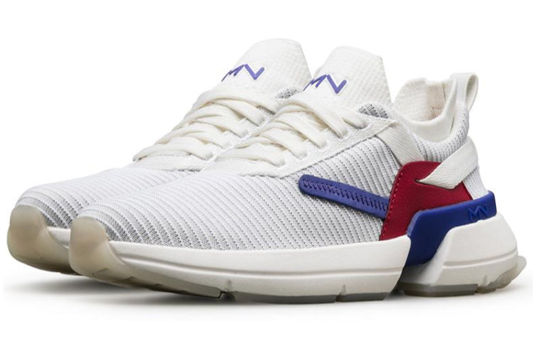 (WMNS) Skechers Split Running Shoes White/Blue/Red 133017-WNVR