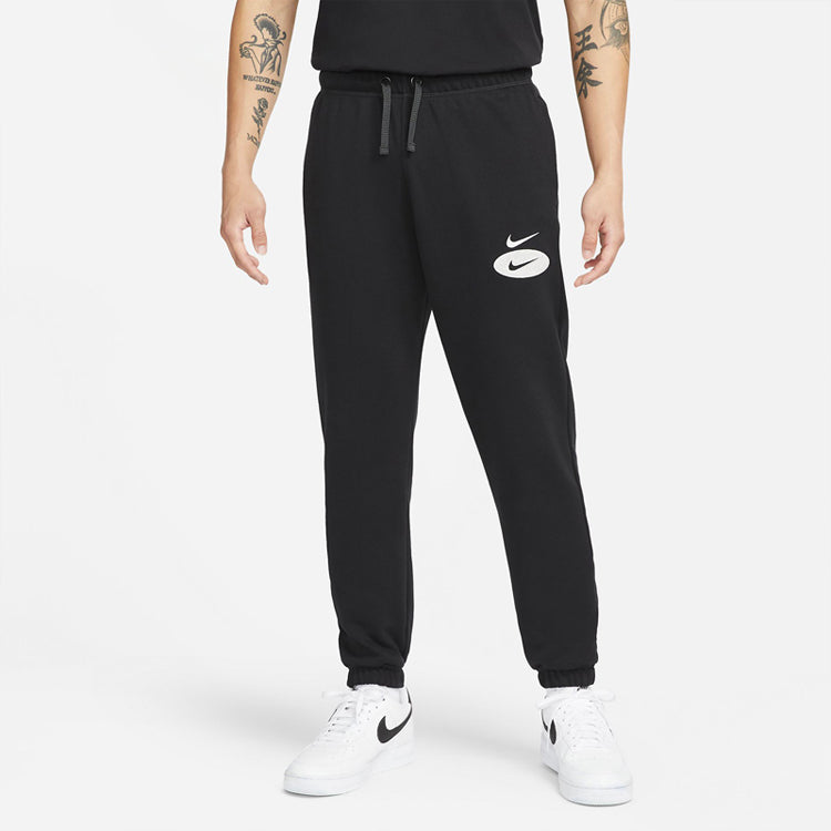 Men's Nike Logo Embroidered Training Bundle Feet Sports Pants/Trousers/Joggers Autumn Black DM5472-010